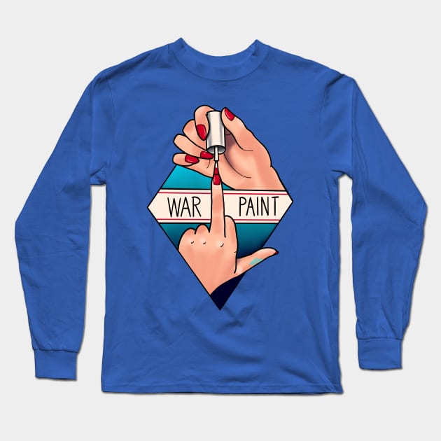 War Paint Long Sleeve T-Shirt by freezethecomedian